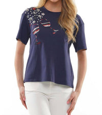 Why Dress American Wine Glass Tee in navy - women's t-shirt