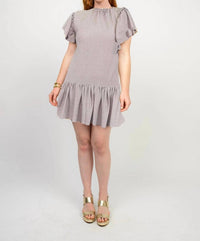 Uncle Frank - Shimmering Flutter-Sleeve Mini Dress