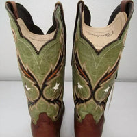 Azulado Women's Bonnie Western Cowgirl Boots in green brown - women's shoe - view 6