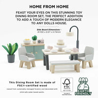 Le Toy Van - Kid's Wooden Dollhouse Dining Room