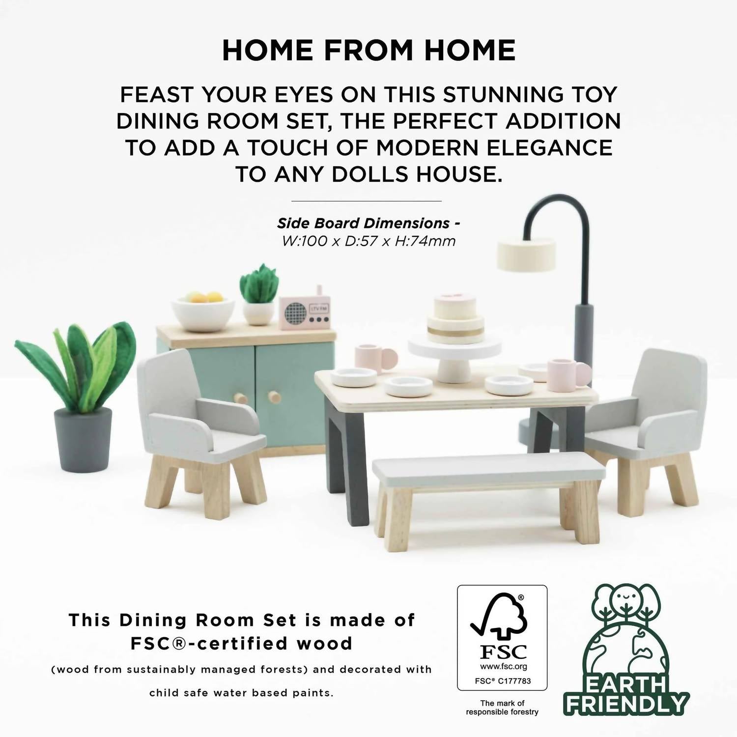Le Toy Van - Kid's Wooden Dollhouse Dining Room