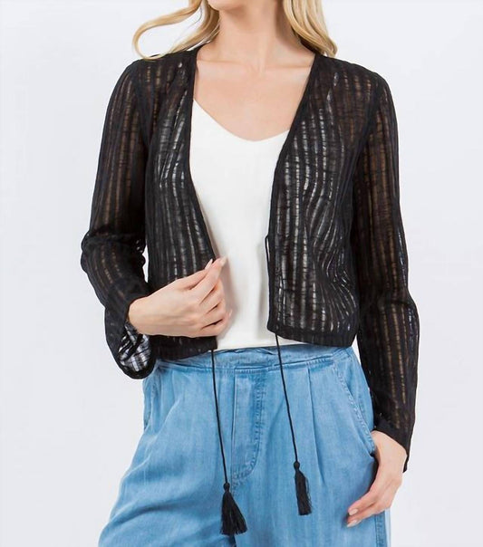 Paparazzi - Needle Out Knit Tie Front Crop Cardigan
