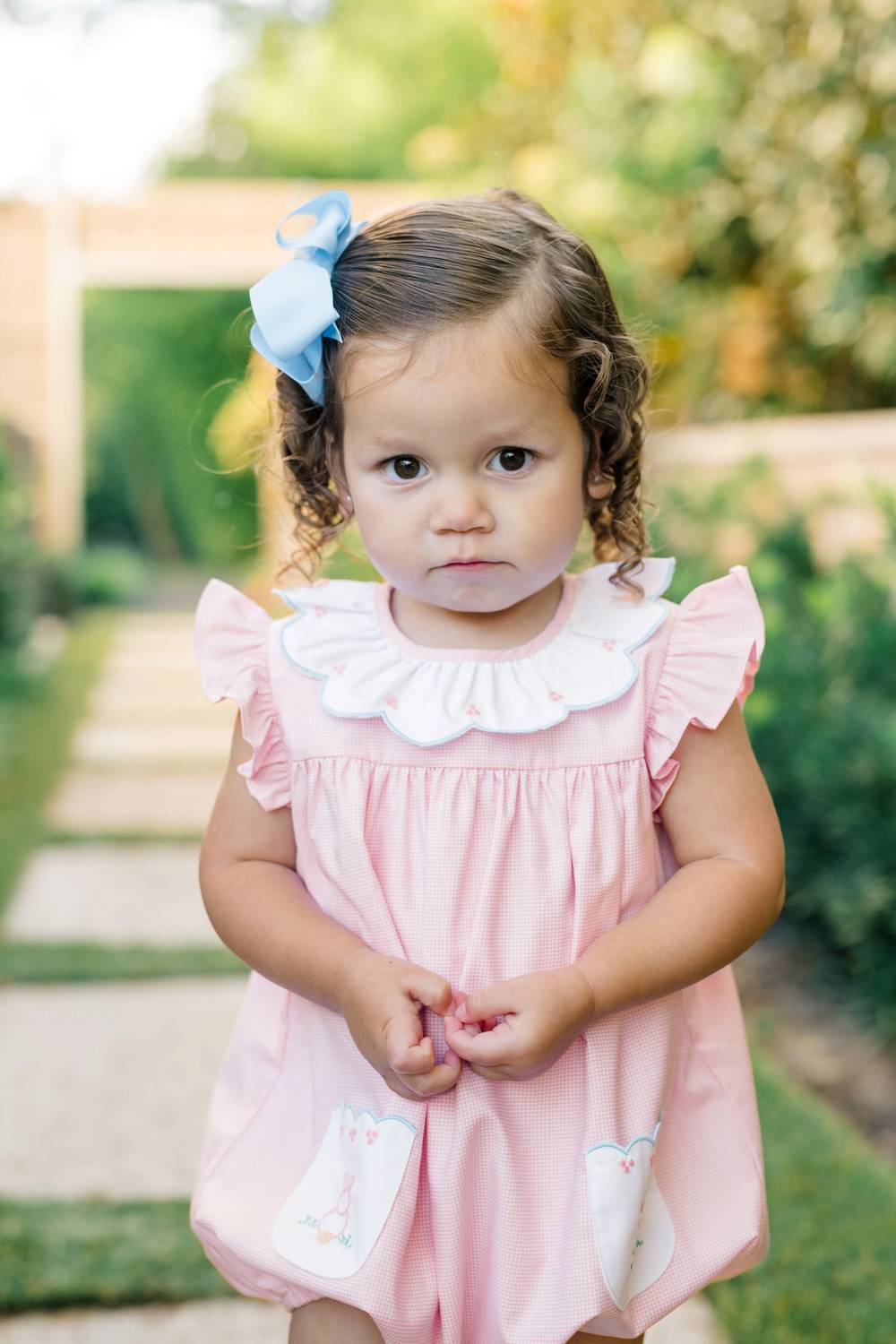 The Proper Peony - Girl's Clover Bunny Bubble Romper