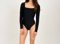 Rd Style - Square Neck Long Sleeve Bodysuit