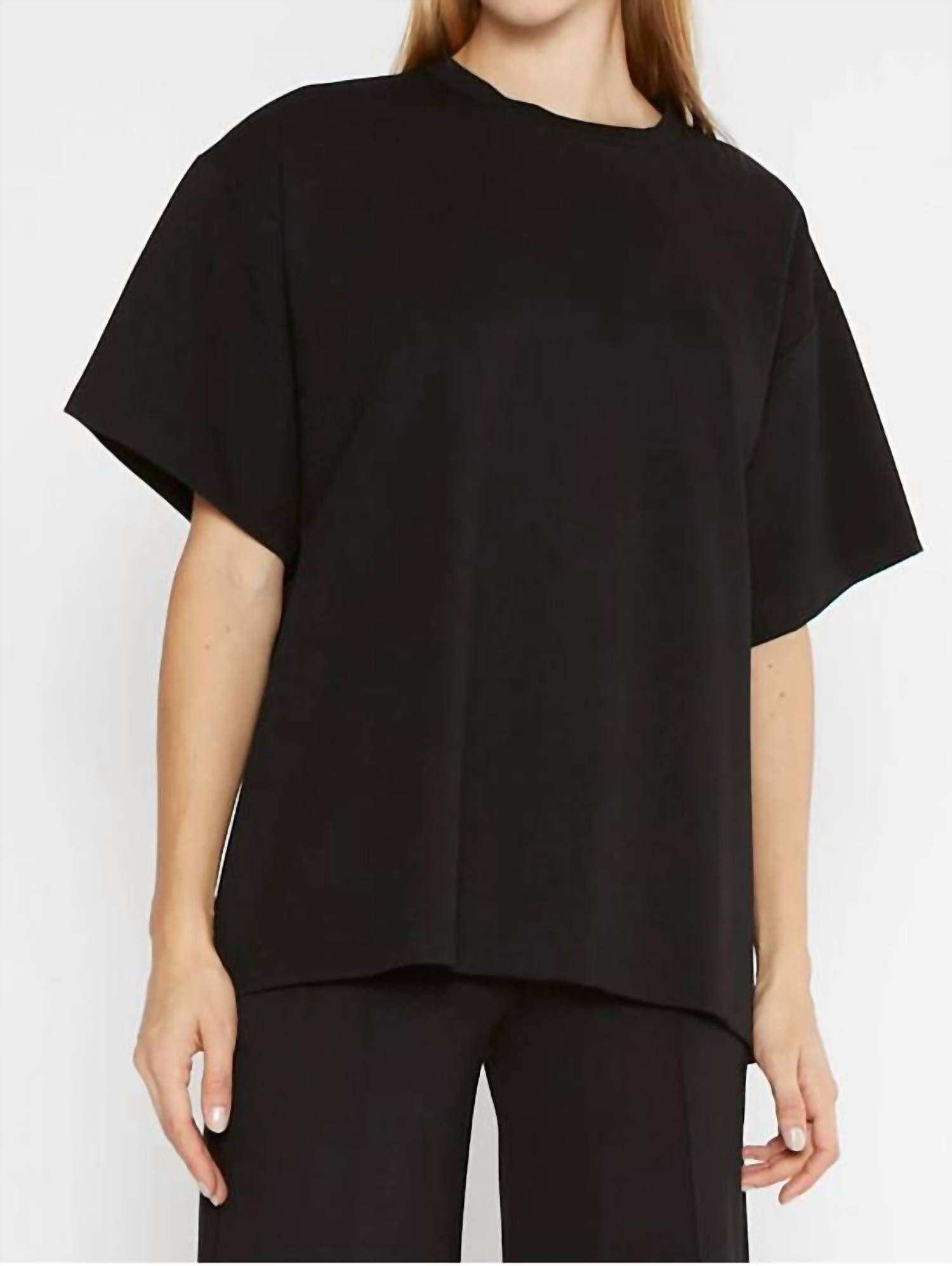 RIPLEY RADER Ponte Knit Big Shirt in black 1 - women's t-shirt