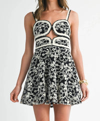 Eb Luxe - Embroidered Mini Dress
