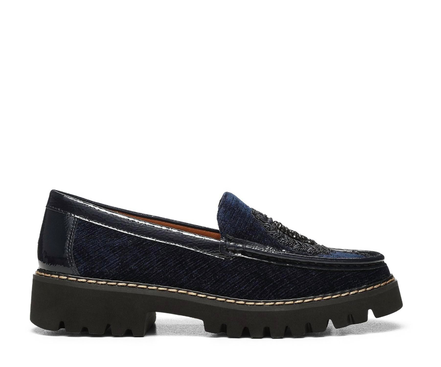 DONALD PLINER Women's Hope Loafers in blue navy - women's flats - detail view