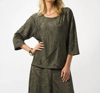 Joseph Ribkoff - Pleated Satin Boxy Top