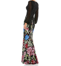 Mac Duggal - Long Sleeve Floral skirt