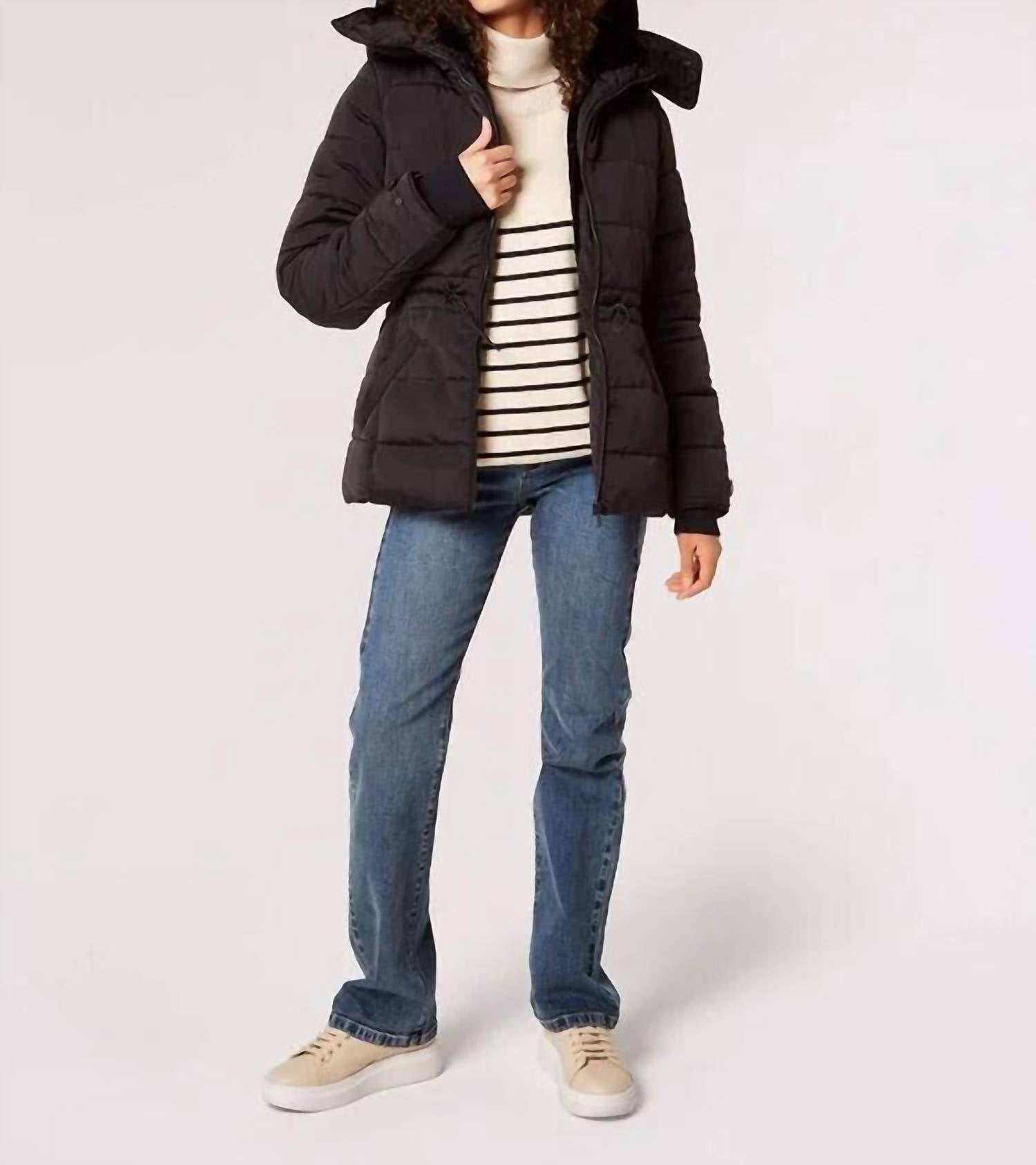 APRICOT Removable Hood Puffer Jacket in black - women's jacket - view 5
