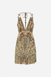 Camilla - Flared V-neck Mini Dress With Hardware