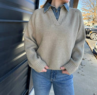 Line And Dot - Teena Long Sleeve Textured Sweater