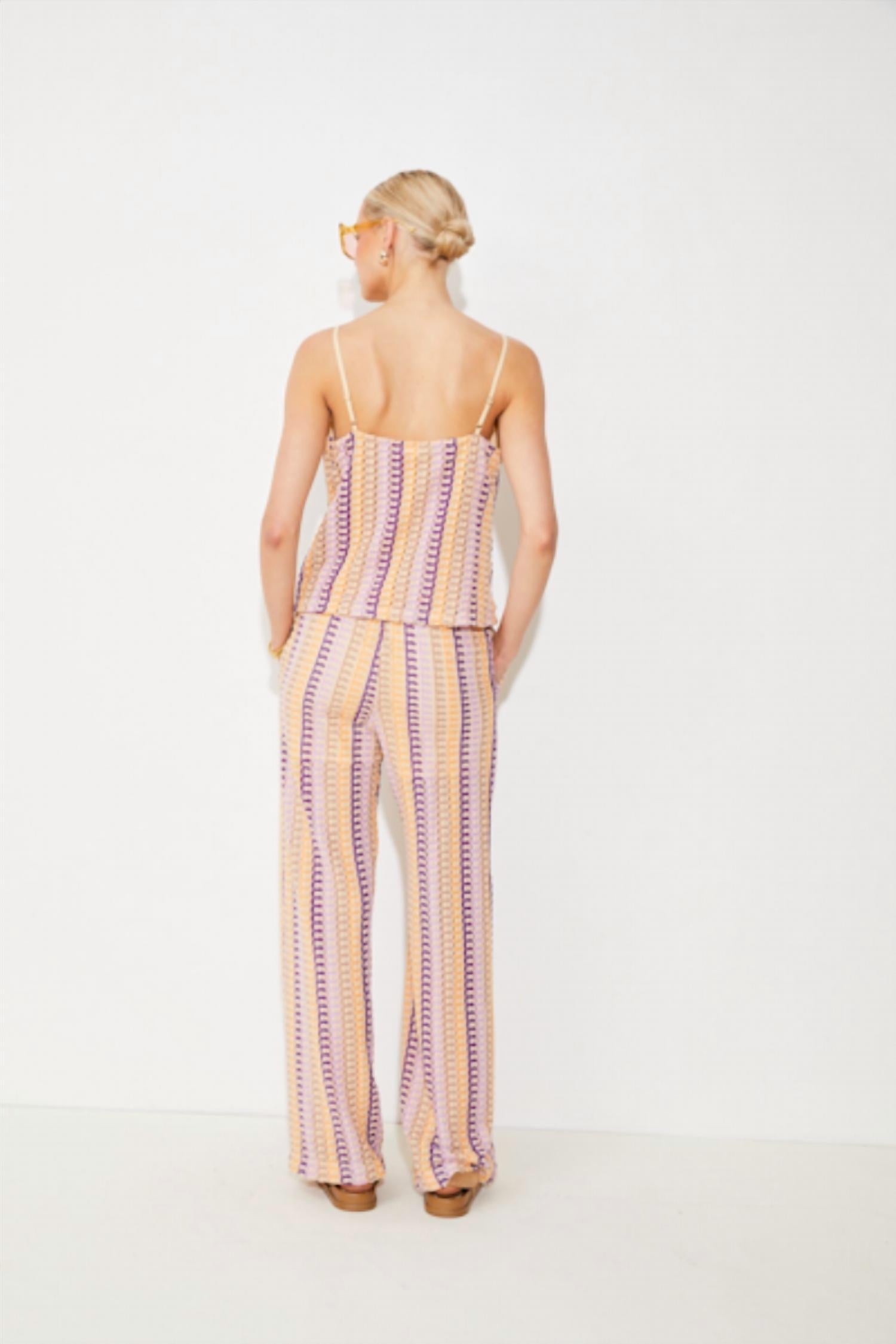 Suncoo - Jungle Stripe Wide Leg Pants