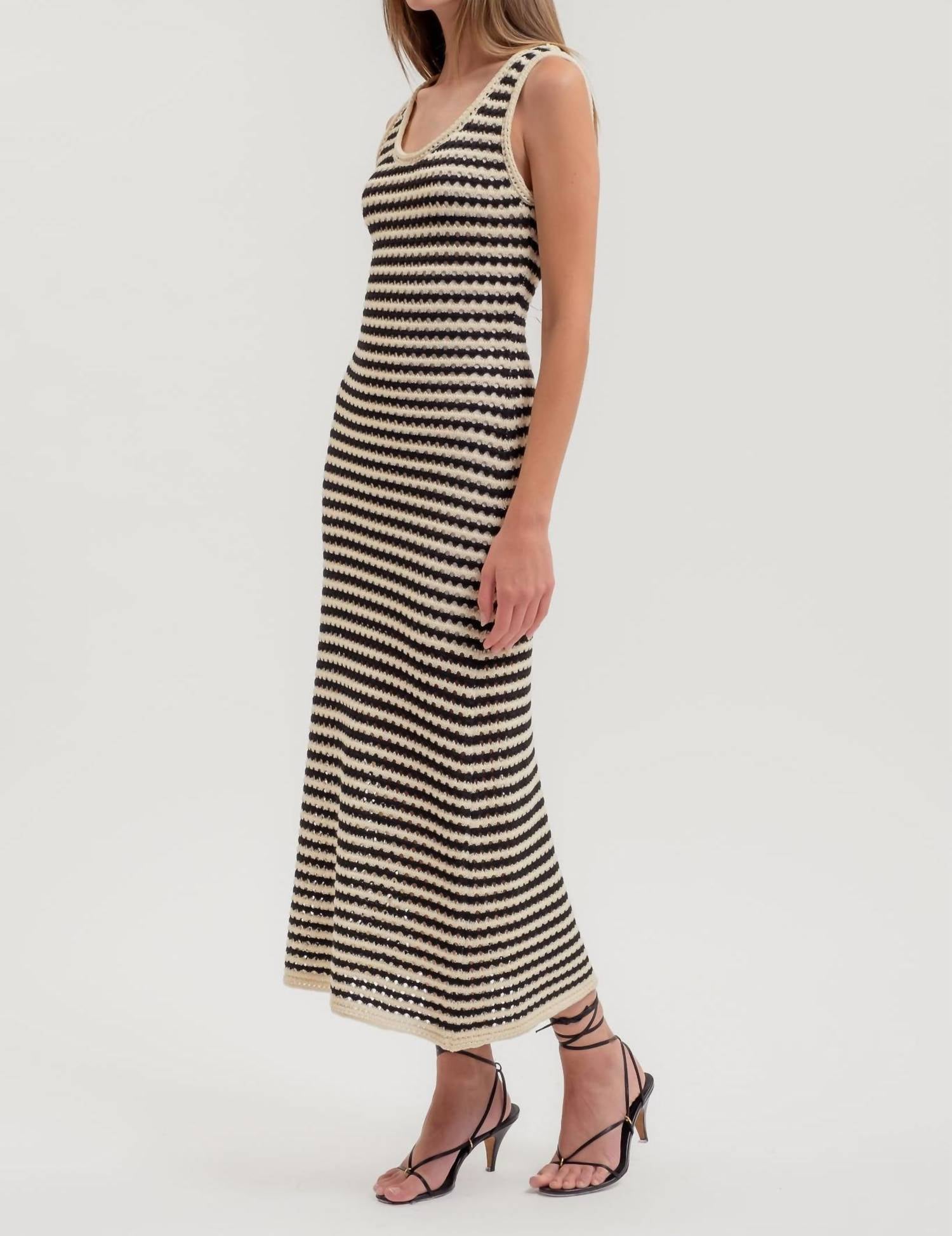 Zoe And Claire - Chleo Striped Crochet Dress