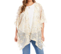 Karen Kane - Floral Embroidered Open Front Jacket - Plus