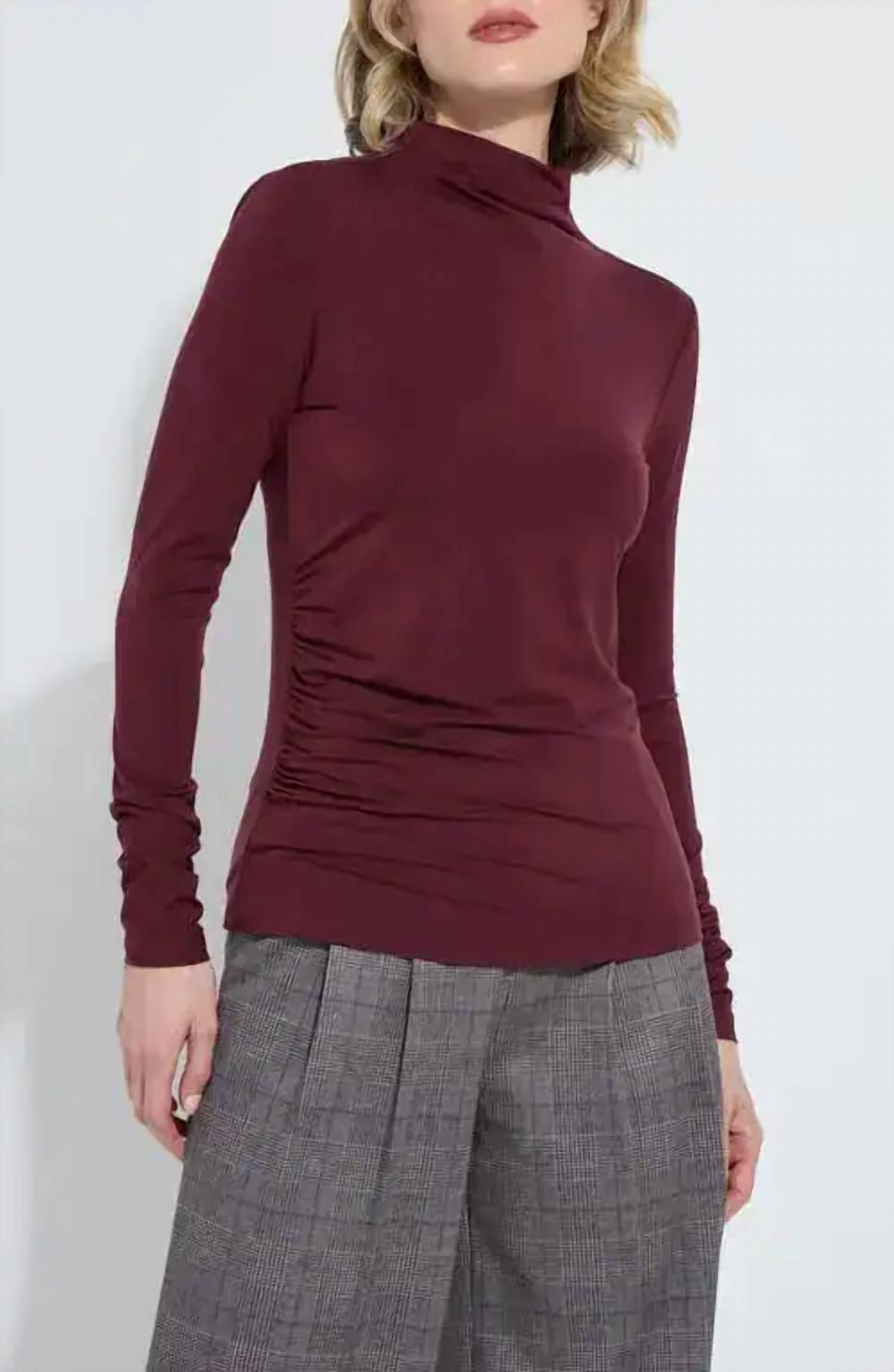 Lysse - Ruched Funnel Neck Top