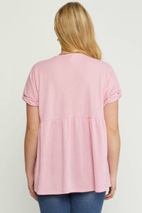 Entro - Waffle Knit Babydoll Top