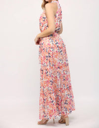 Fate - Keyhole Front Ruffle Hem Maxi Dress