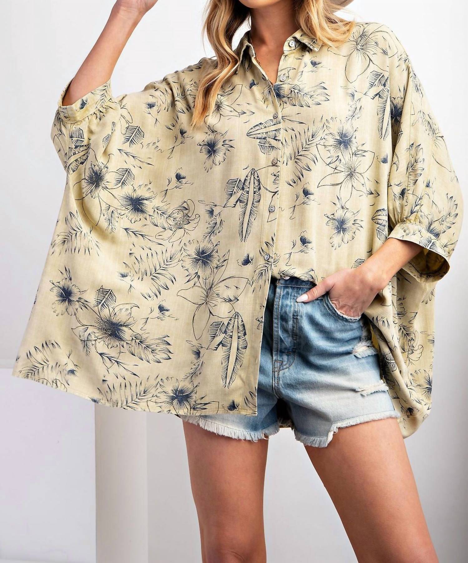 Easel - Hawaiian Dolman Top