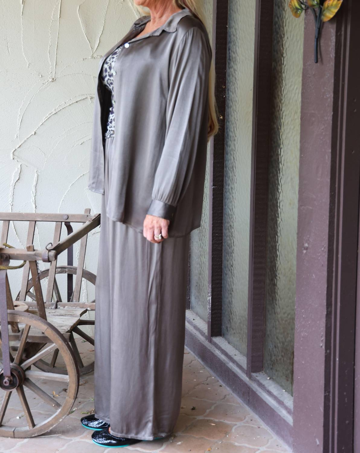 Satin Button Down Shirt/Shacket