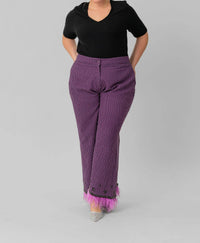 La Fuori - Roxana Cotton Jacquard Wide Leg Pants - Plus