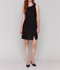 Charlie B - Solid Sleeveless Crew Neck Dress