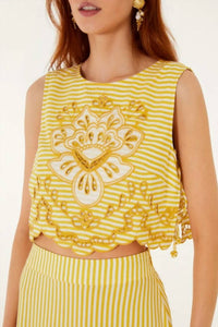 Farm Rio - Bicolor Stripes Richilieur Sleeveless Croptop