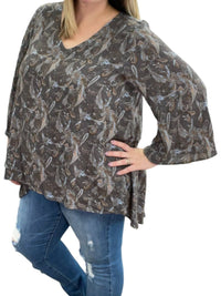 Jade By Jane - Paisley Cross Front Tunic Top
