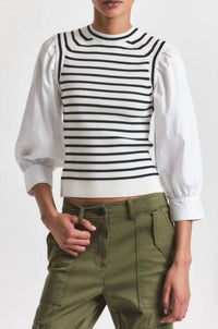 Derek Lam 10 Crosby - Tirza Mixed Media Top