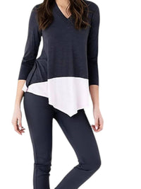 Marble - Two Tone Long Sleeve Top