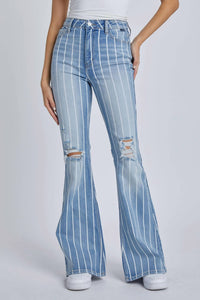 Cello - Vertical Striped High Rise Super Flare