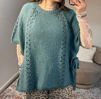 Easel - Cecilia Side Tie Sweater Poncho