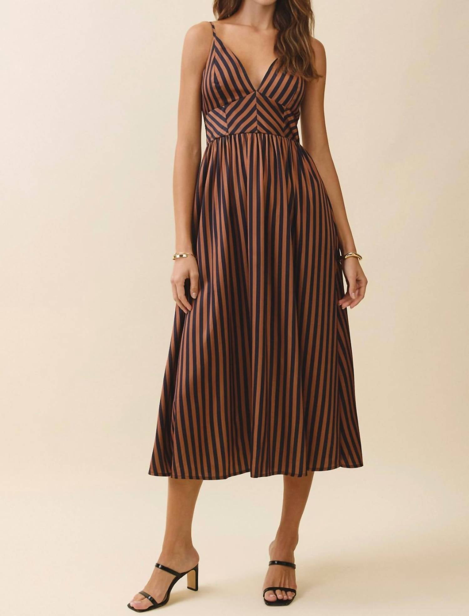 Tcec - Women's Sienna Striped Midi Dress