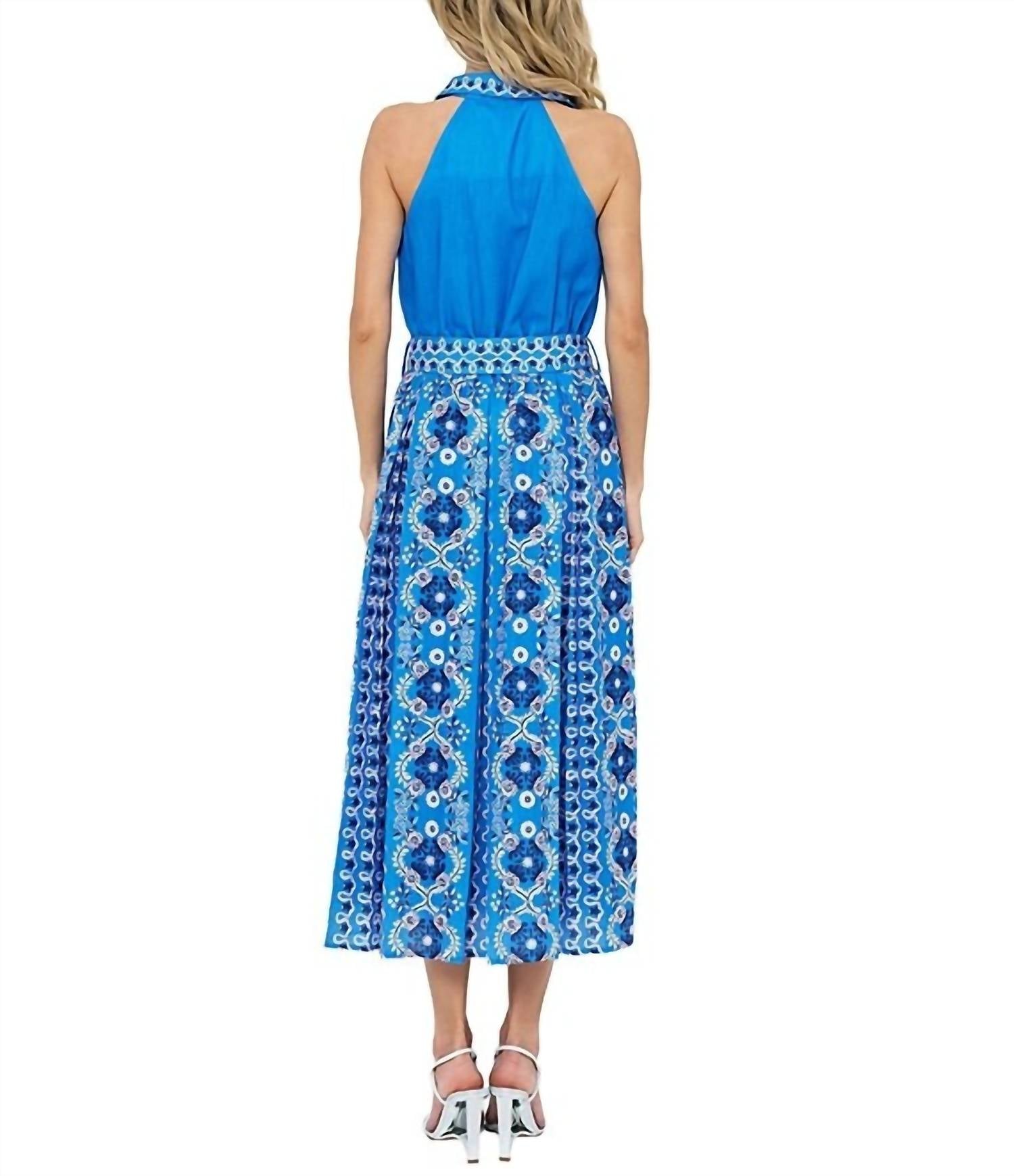 Ciebon - Leena Printed Halter Midi Dress