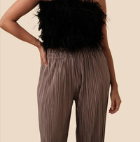 Lucy Paris - Phoebe Feathered Crop Top