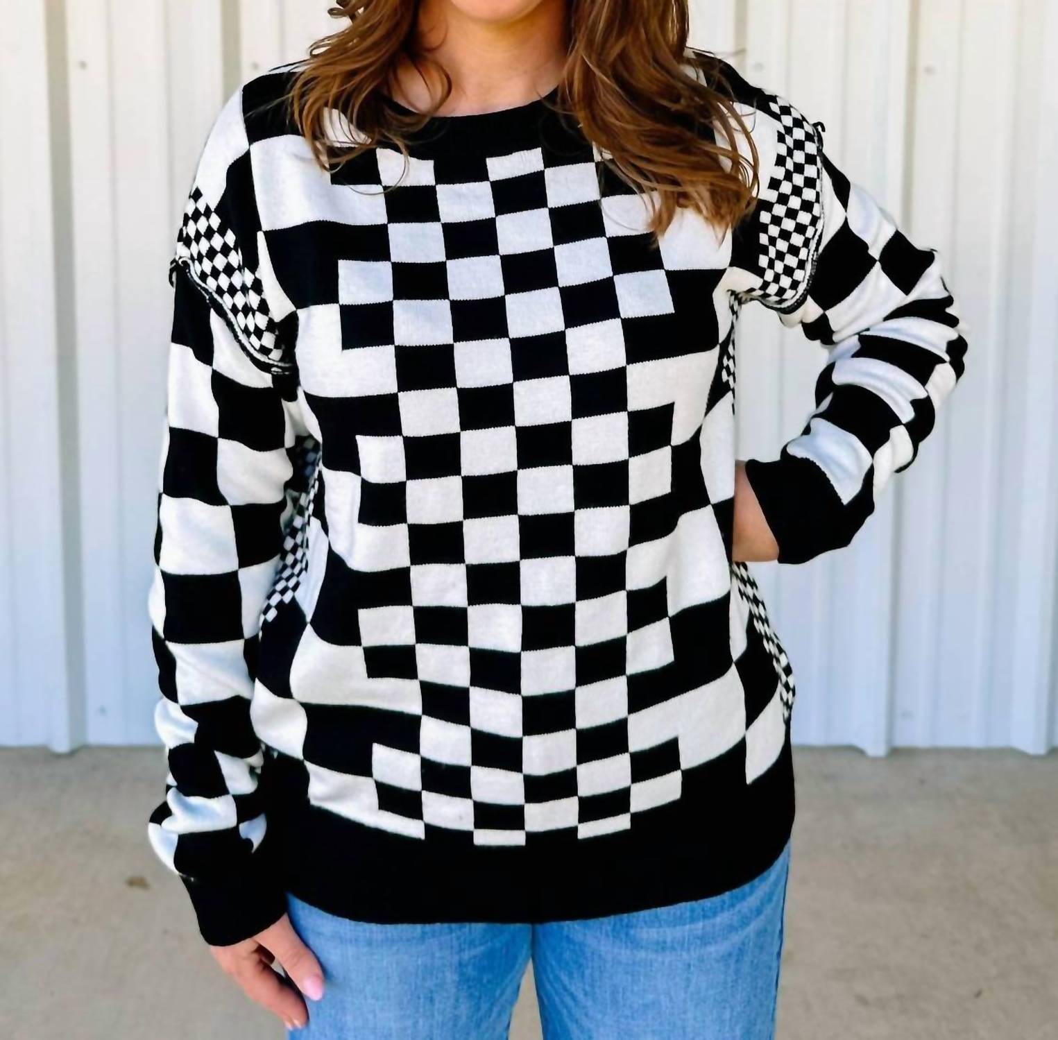 Lovesoft - Checkered Sweater