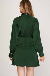 She + Sky - Long sleeve emerald dress