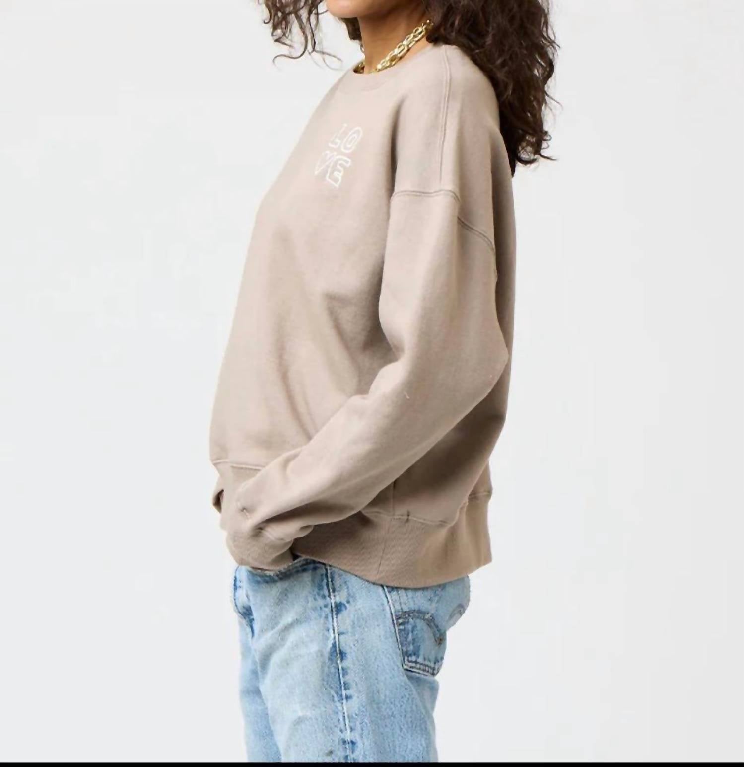 KERRI ROSENTHAL Women's Ex Boyfriend Love Sweatshirt in cobblestone - women's top - alternate view