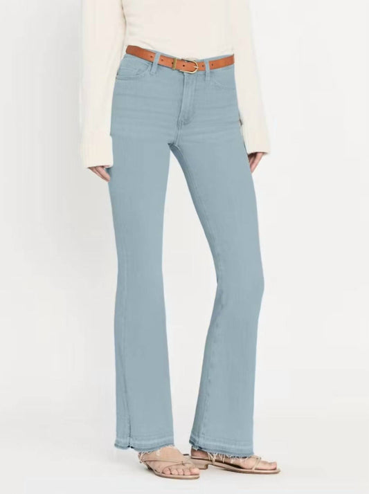 Frame - Le Easy Flare Released Fray Side Slit Jeans