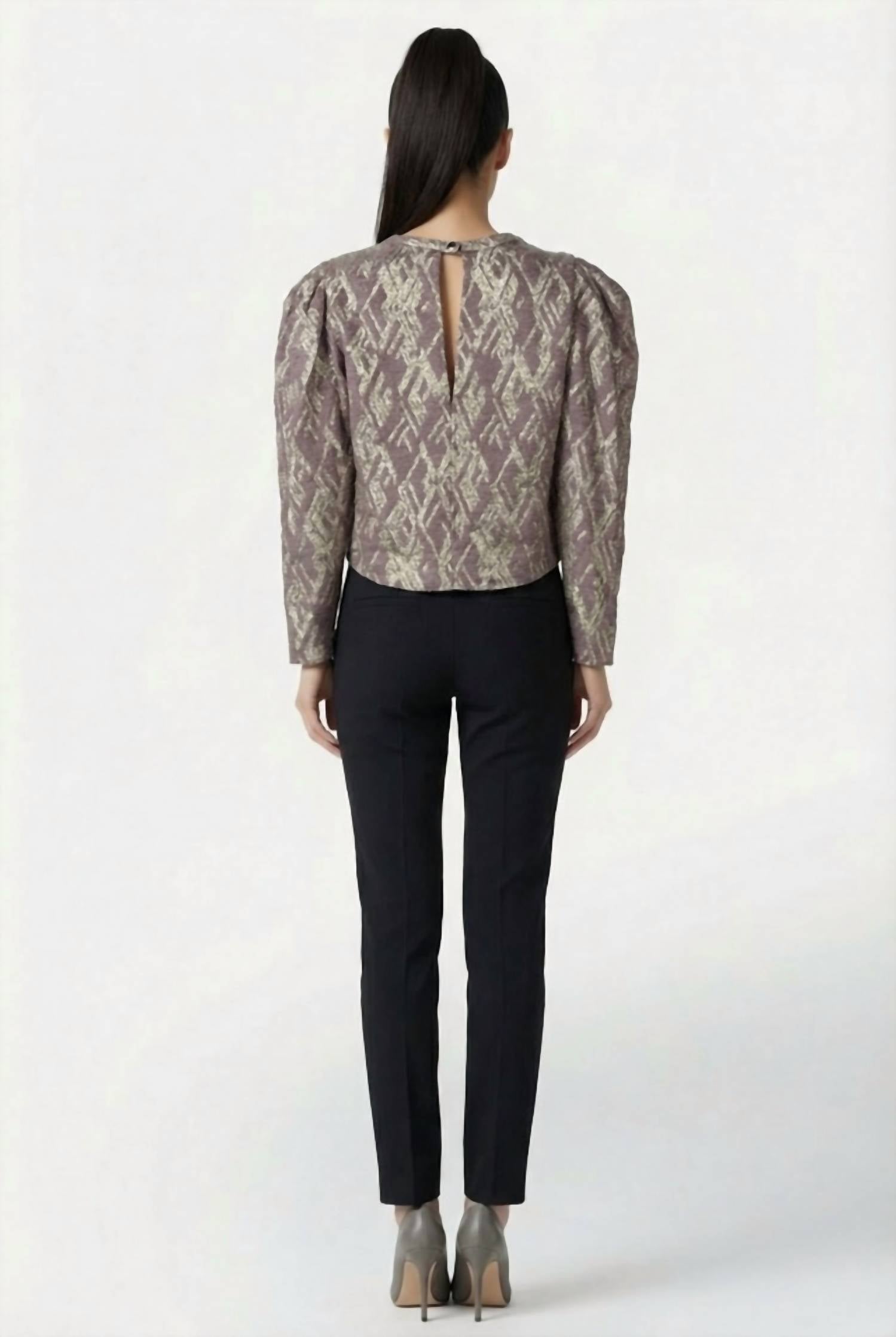 IRO Women's Yepa Long Sleeve Blouse in light purple - women's long sleeve top - detail view