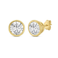 Diana M Jewels - Women's Lab Grown Round Stud In A Bezel Setting Earrings (7.00 Ct)