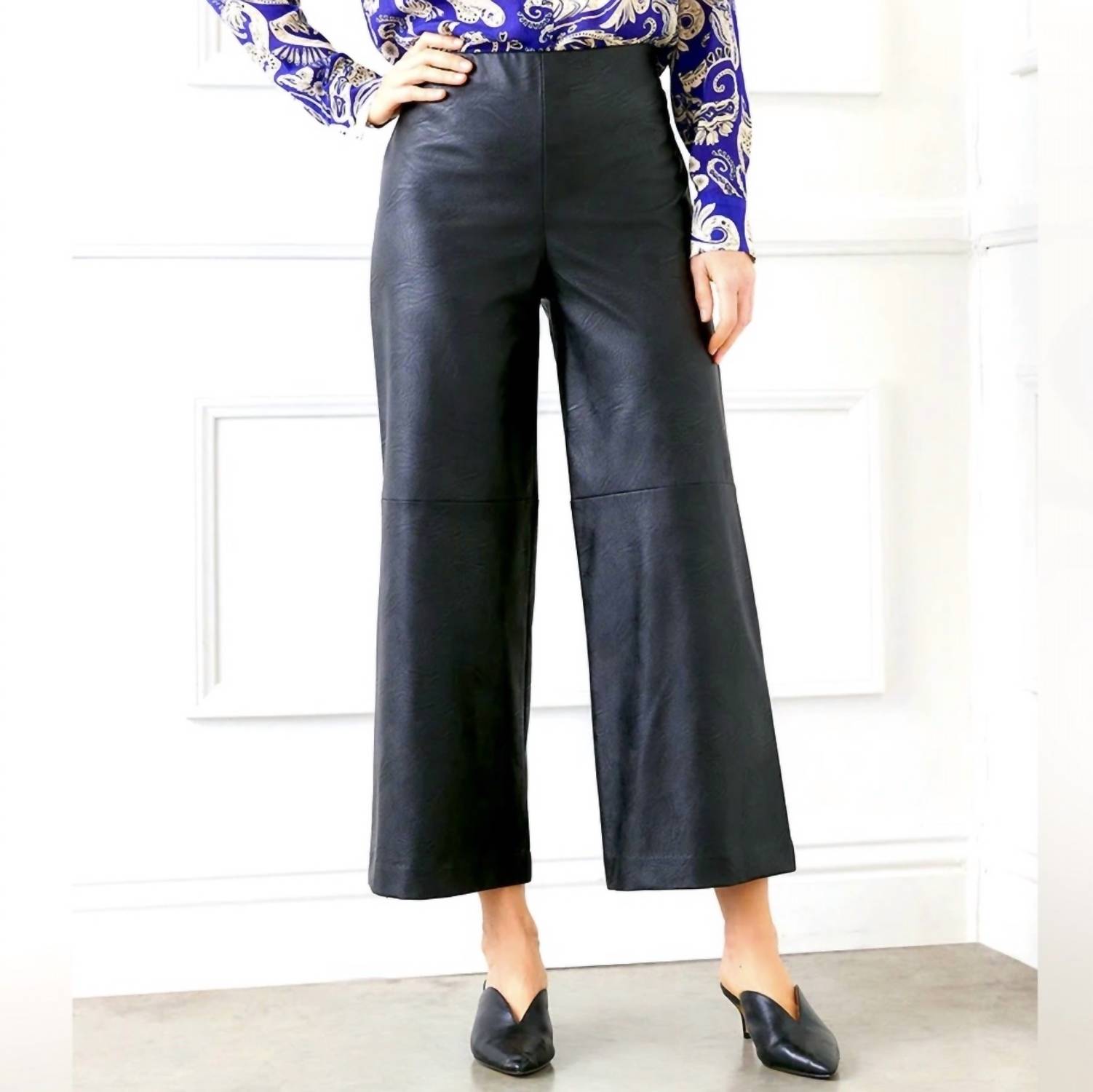 Karen Kane Crop faux pant in black - women's pants - alternate view