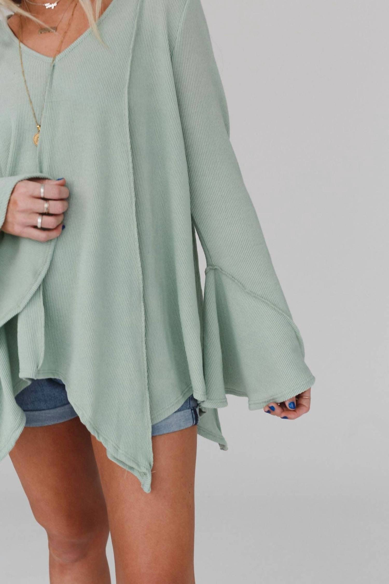 Three Bird Nest - Golden Long Bell Sleeve Top