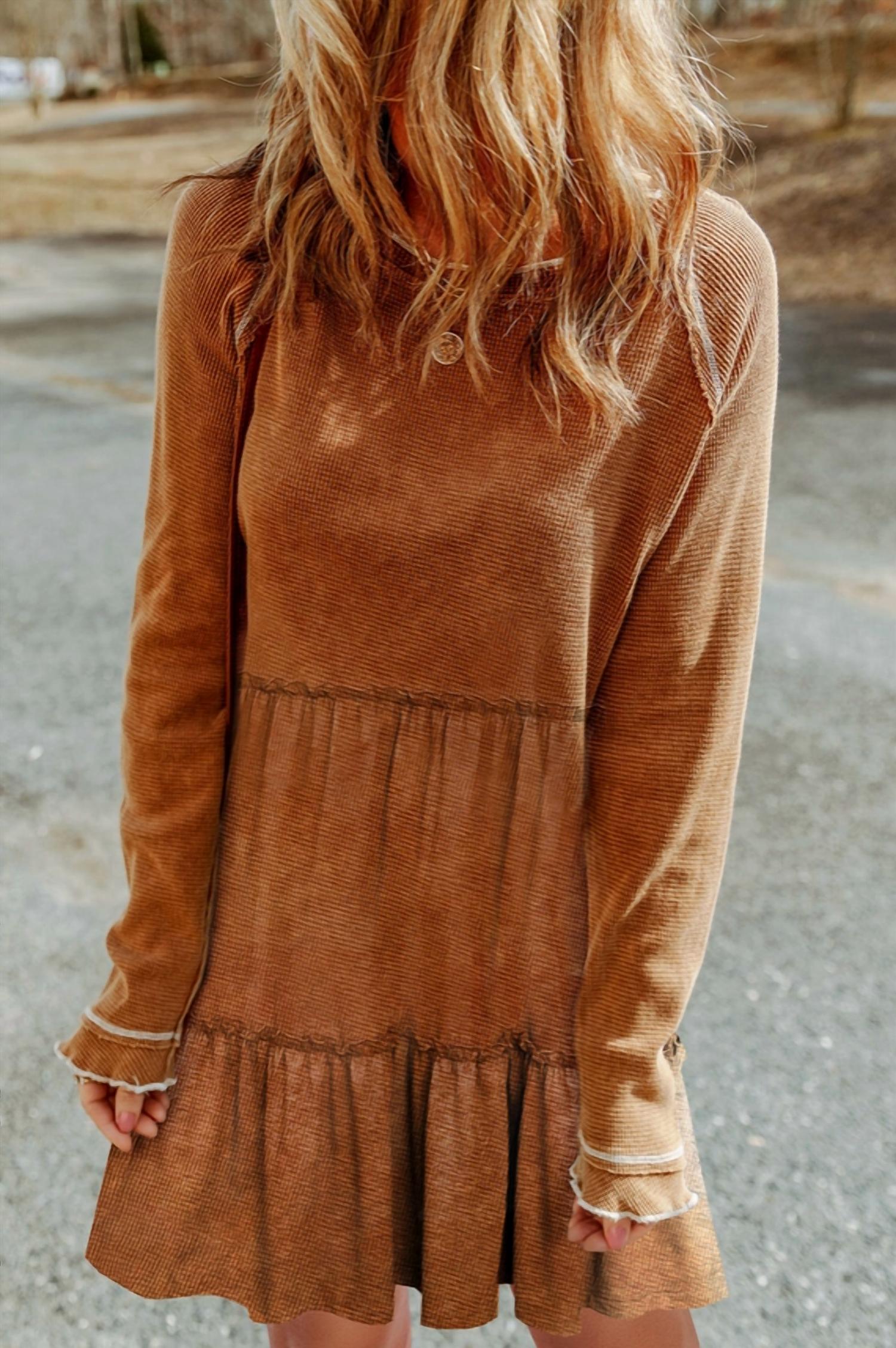 Shop Lala Loo - Textured Tiered Ruffled Mini Dress