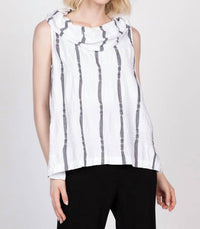 Olivia By Habitat - Stripe a Pose Sleeveless Cowl Top