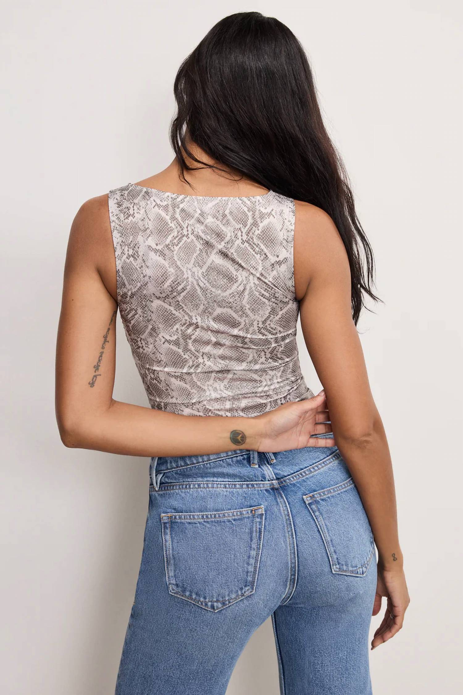Good American - Slinky Jersey Ruched Tank Top