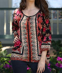 Nostalgia - Floral 3/4 Sleeve Blouse