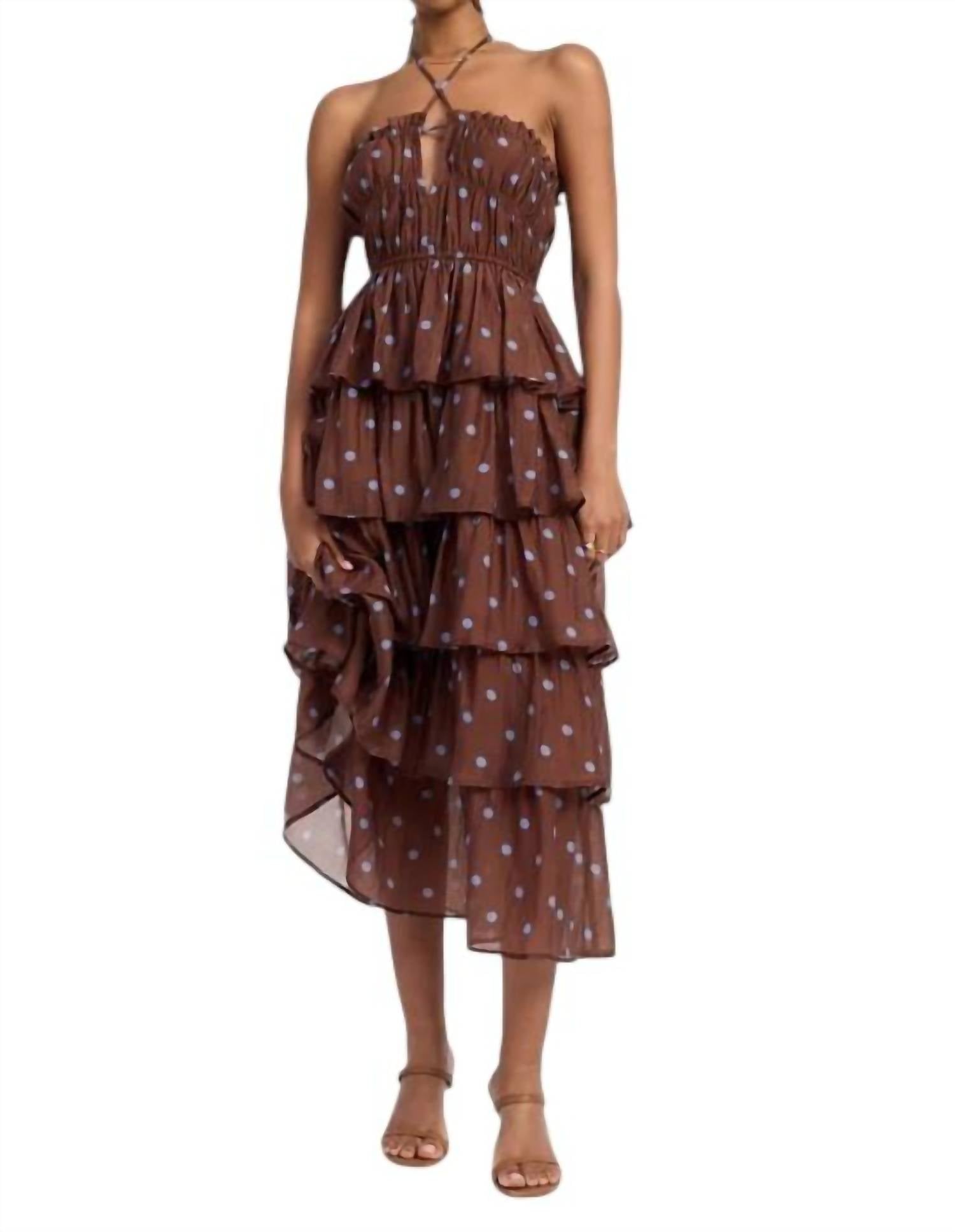 Emory Park Bella Polka Dot Maxi Dress in brown - women's dress
