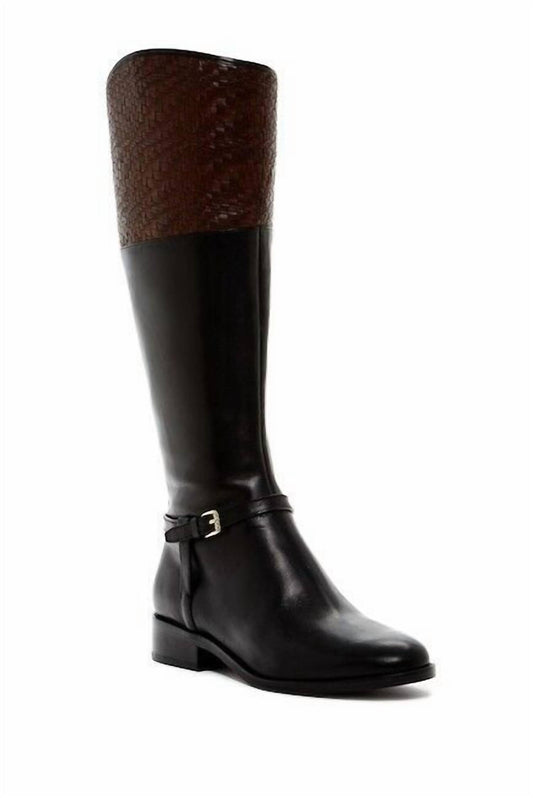 Cole Haan - Women's Genevieve Woven Leather Riding Boots