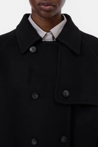 CLOSED Cropped Trench Coat in black - women's jacket - alternate view
